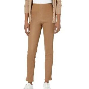 Theory Yoke Women's Legging Lamb Leather Clay Brown Skinny Fit Size 00 NEW Tan